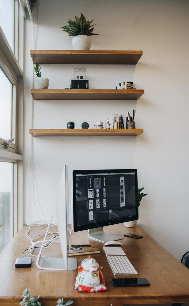 a minimalist desk setup