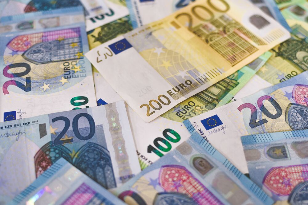 A bunch of Euros that represent a travel budget