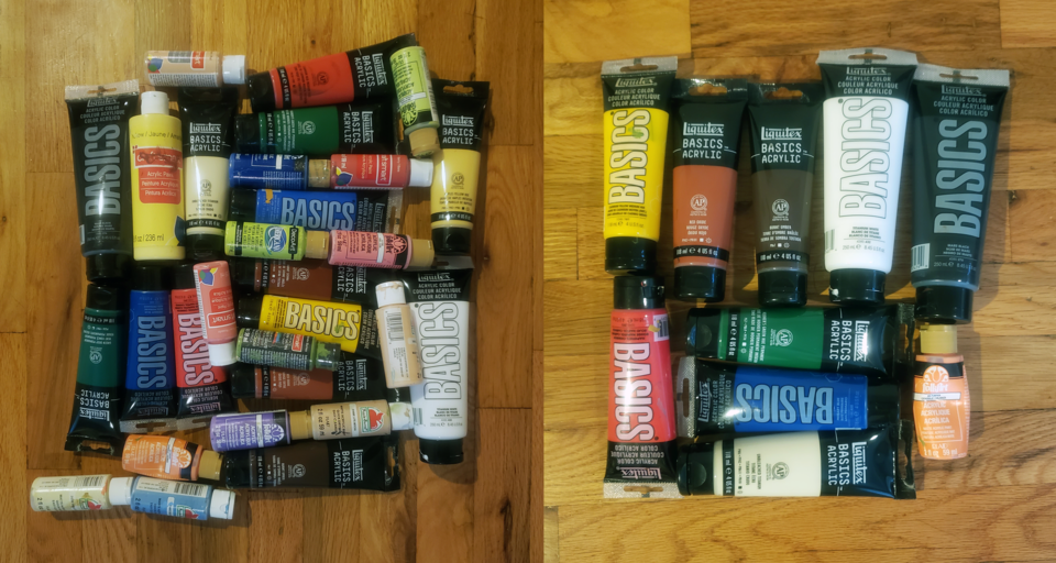 An image of paint tubes that I got rid of during my declutter