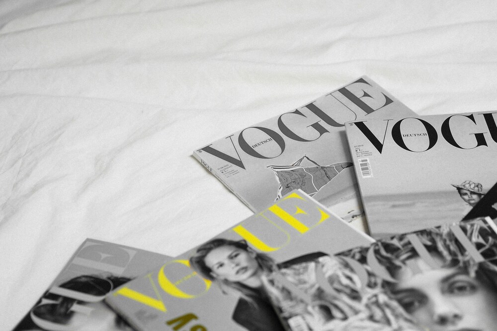 A collection of Vogue magazines